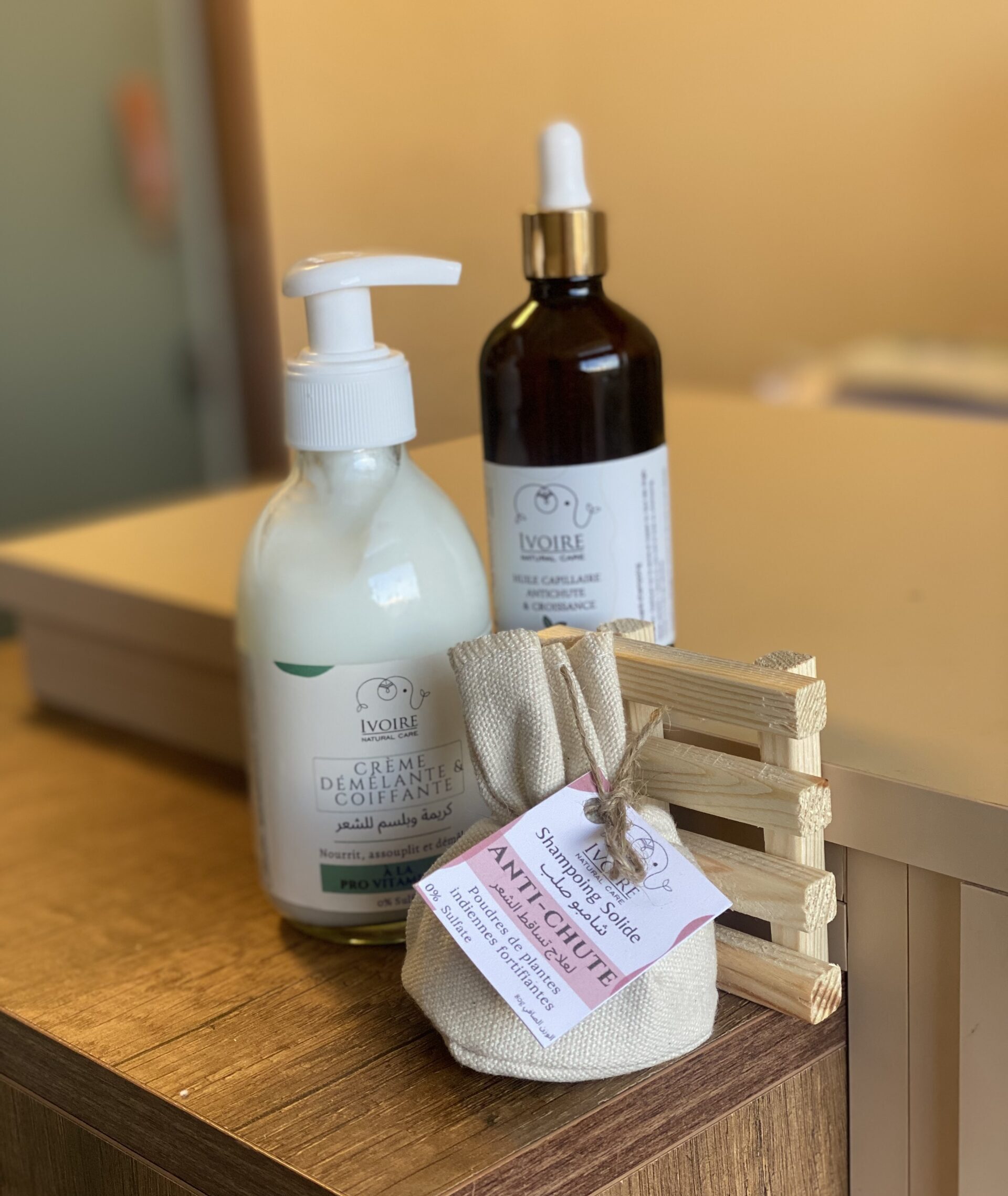 Huile capillaire et shampoing solide anti chute et croissance