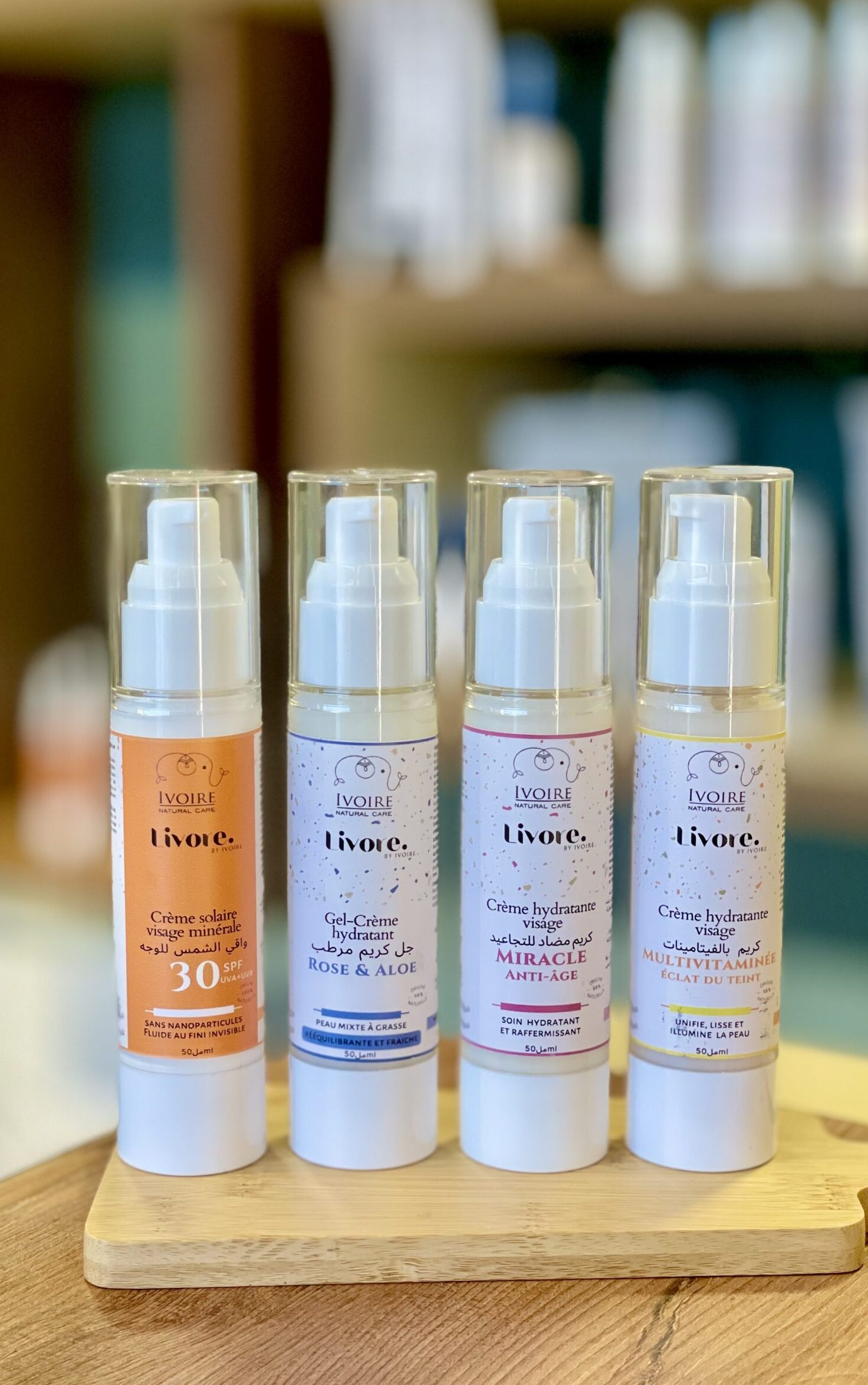 Pack 4 Crèmes Hydratantes Naturelles – Multivitaminée, Anti-âge, SPF 30, Rose Aloe – -20%
